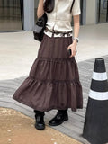 Brown High-Rise Slim Skirt 2025 Layer Sense A Skirt Simple New Medium And Long