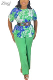 Piece Set Women Africa Clothes 2023 New Dashiki African Fashion Print Tops And Pants Suits Big Size Party Clothing For