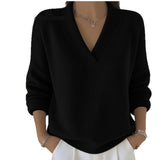 Wear Autumn And Winter New Solid Color V-Neck Knitting Shirt Women Loose Thin Knitting Jacket Thick
