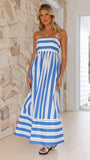 Zingj Spring And Summer Striped Suspenders Open Back Big Clear Fresh Air
