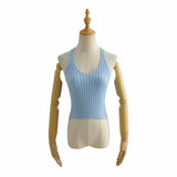 Zingj New Multicolor V-Collar Neck Suspender Summer Solid Color Bare Back Short Style Exposed Navel Wiped Chest