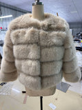 Fever Imitation Fox Fur Coat Women's Short-Sleeved Fur