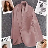 Zingj Korean Version Coffee Color Suit Jacket Female Spring 2024 New Retro British Style Casual Versatile Small