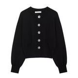 Women's INS Explosion Grand Buckle Knitted Coat Mini-Skirt