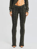Zingj Spring New Fashion Temperament Twist Slim Show Thin Design Sense Micro La Knit Pants Casual