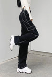 Pocket Stitched High Waist Cargo Jeans-Outfit