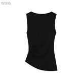 Women's Dressed Type Shipnecked Folded Vest White 2025 New