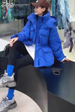 Korean Fashion Green Warm Parkas Coat Thicken Oversized Jackets Casual Parkas With Pocket Women Winter Coat