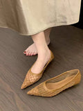 Summer New French Small Fragrant Low-Heeled High-Heeled High-Heeled Shoes Head Shallow One-Foot Single-Shoe
