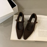 The Autumn And Winter Of 2025, A Word With A Female Plus Velvet Single Shoe Korean Version Of The Coarse And Small Square Head Velvet Female Shallow Shoes Leopard