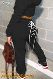 Sporty 2 Piece Set Hoodies and Sweatpants Fall Winter Clothes Women Two Piece Outfits Casual Tracksuits