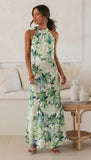 Zingj Years Sexy Female Fashion Personality Strap Neck Tie Open Back Print Dress