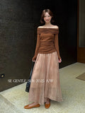 Xixi 2025 Autumn New White Standard Temperament 100 Folded High Waist Half-Dress French Dress Dress Dress
