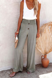 Women's Spring And Summer New Women's Pants Solid Cotton Tampons Tight Loose Leisure Wide Legs Women's