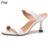 Black Red Heels Slippers Women High Heels Flip Flops Slides Party Shoes New Summer Slippers Zapatillas De Mujer