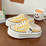Slippers Women's Summer Wear 2025 New Canvas Shoes Without A Back And A Lazy Half Dragged The Bottom Of The