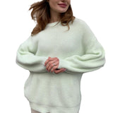 And Winter Ins Style Imitation Marince Sweater Women Lazy Style Temperament Loose Ultra-Soft Knitted Tops