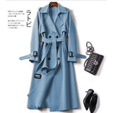 Zingj Women In The Long 2024 Spring And Autumn New Korean Version Of Large Size Small Popular British Wind Coat Over The Knee