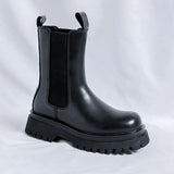 2025 New Youth Round Head Trend High Help Middle Tube Thick Bottom Set Foot Men's Thick Bottom Martin Boots
