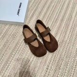 The Fall Of 2025, The New Retro Leopard Light-Stiped Mary Jane Single Shoe Women's Flat Base With Soft-Bottomed Birken Women's