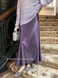 Xixi 2025 Autumn New White Standard Temperament High-Waist Acetate Fascination Skirt Slim Skirt