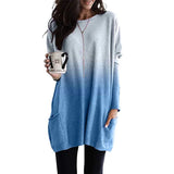 Urban Leisure Color Long Sleeve Casual Pocket Top Women's