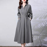 Dress Women's Summer New Dress French Waist Repair Slimming Temperament Summer High-Waist A-Word