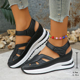 New Thick-Soled Sandals Hollow Breathable Sports Sandals Large Size Women's Thick-Soled Magic