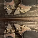 Heels High-Heeled Shoes 2025 Spring And Autumn New Pointed Women's Singles Shoes Shallow Female Shoes Chain Sexy High
