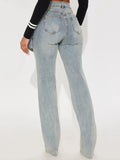 Early Autumn New Hottie Fake Two Low-Waisted Hip Jeans Female Cat Must Wash The Water