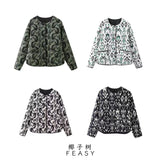 Women's ZA Autumn And Winter New Animal Print Cotton Jacket