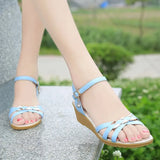 Women 2025 Summer New Korean Version Of The Heel Heel Women's Shoes Buckle Thick Bottom Flat Bottom Ladies