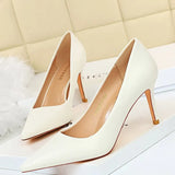 Shoes Pu Leather Woman Pumps Fashion Kitten Heels 7.5 Cm Occupation OL Office Shoes Women Heels 2021 Sexy Heeled