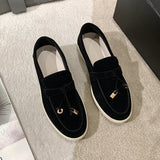 Shoes Women 2025 Spring And Autumn New Tuxedo Buckle Lazy Shoes Anti-Slip Casual Sole Single