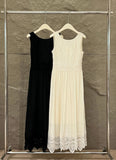 Xixi 13 Line 2025 Summer New Elegant Temperament Pure Color High Waist Lace Dress Dress Women