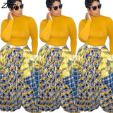 Women Long Maxi Skirts High Waist Patchwork Loose Asymmetrical Plaid Print Loose Big Swing Floor Length Long