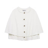 Women's Explosive Knitted Coat Cape Short Sleeve Single Buckle Women's Sweater
