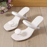 Size 42 High-Heeled Cool Slippers Women Spring Summer New Slippers Square Fine With Fashion Casual Leather Beach Shoes