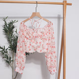 Sexy One-Word Shoulder Hanging Neck Chopped Spicy Shirt Female Design Sense Small Short To Take Long Sleeves Hottie Top