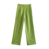 Women's Belt Vest 3035587 Vertical High Waist Trousers 2927587