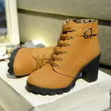 Boots Women's New High Heel Water Station Women's Shoes In The Autumn And Winter 2025 Martin Boots Round Head And Women's Single Boots
