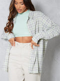 Spring Autumn Tops Women Plaid Shirts Loose Oversize Blouses Casual Flannel Female Top Long Sleeve shirts