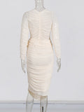 Temperament Elegant Style Two Sets 2025 New Slim Long Sleeve Top + High-Waisted Hip Skirt Pressure Folding