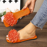 Flat Bottom Square Head Slippers Women New External Wearing Casual Light Beach Cool Slippers