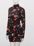 Famous Lady Light Luxury Skirt 2025 Autumn And Winter New Folding Flowers Decoration Bodybley Hip Dress Dress