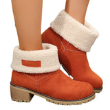 Short Boots Women's Boots Thick And High Heel Snow Boots Large Cotton