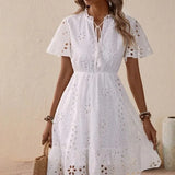 Fashion Hot White Cotton Embroidered Lace Hollow
