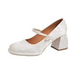 Jane High Heel Women 2025 New Summer Gentle And Shallow Korean Temperament Word New Chinese Way Head Single