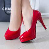 Spring And Autumn New Women's Single Shoes PU Leather Table And Fine Heel Professional OL Working Shoes Wedding
