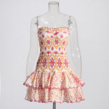 2025 Spring New Fashion Sexy Dot Embroidery Design Feel Waist Thin Lotus Leaves Side With Bra Dress